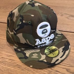 BAPE Men's Brown and Khaki Hat